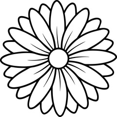 Simple Daisy Flower Outline Drawing for Coloring and Design