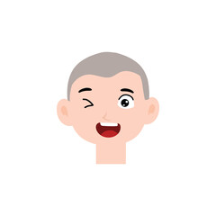 Boy expression face variant different cartoon. Boy Emoji Collection Isolated on white background. popular face expression