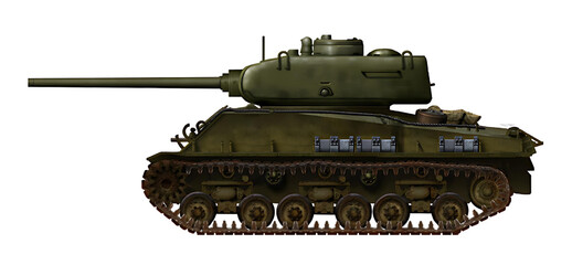T-34M4A3E8 (Alternative tank with a hull from the M4A3E8 and a turret from the T-34-85 tank) © Tikros