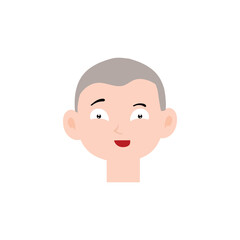 Fototapeta premium Boy expression face variant different cartoon. Boy Emoji Collection Isolated on white background. popular face expression