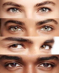 Collage showcasing diverse eyebrow textures and shapes across different ethnicities.