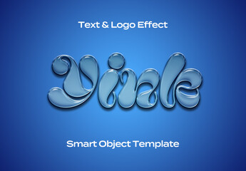 Bubble Glass Text Logo Style Effect Mockup Logotype Template Shape