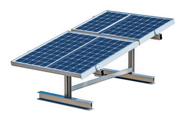 Solar panels array structure on transparent background