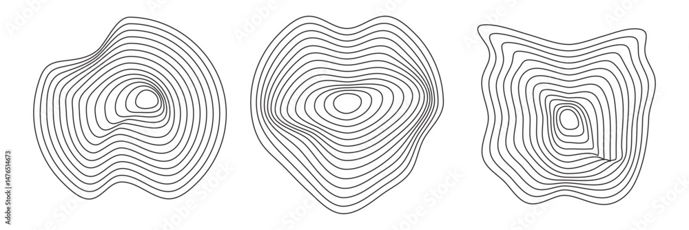Poster abstract flow lines design elements ripple circles