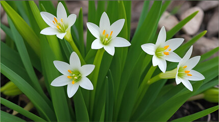Garden Star-of-Bethlehem (Ornithogalum umbellatum). Flower Closeup