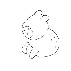 Kawaii capybaras cartoon collection. popular trend capybaras sticker. cute capybaras. Characters in cartoon flat style. Trendy vector illustration.