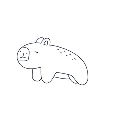 Kawaii capybaras cartoon collection. popular trend capybaras sticker. cute capybaras. Characters in cartoon flat style. Trendy vector illustration.