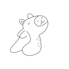 Fototapeta premium Kawaii capybaras cartoon collection. popular trend capybaras sticker. cute capybaras. Characters in cartoon flat style. Trendy vector illustration.