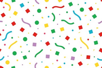 Colorful Geometric Confetti Seamless Pattern Background for Festive Designs