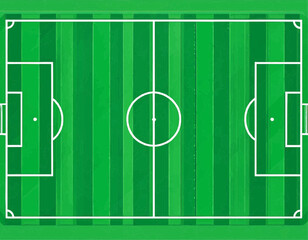 Flat Soccer Field Top View Vector