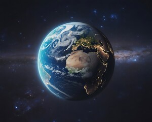 Fototapeta premium Earth Seen from Space at Night, a Stunning View of Our Planet