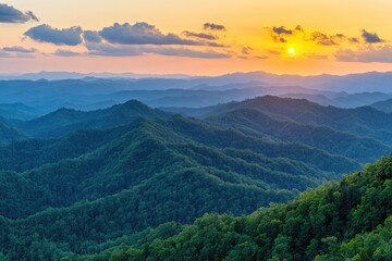 Sunset over Appalachian Mountains