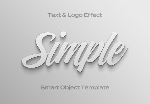 Simple Minimal Clean Text Logo Style Effect Mockup Logotype Template Shape