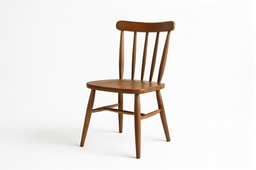 Wooden Chair on White Background