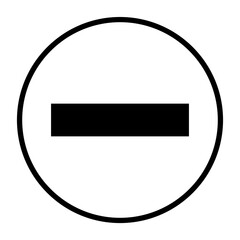 Runder schwarzer Button mit Minus Symbol	