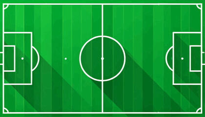 Flat Soccer Field Top View Vector