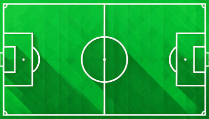 Flat Soccer Field Top View Vector