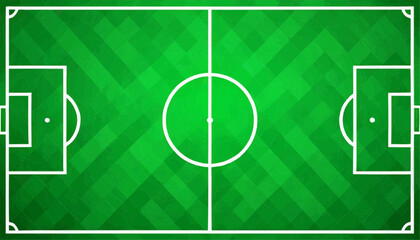 Flat Soccer Field Top View Vector