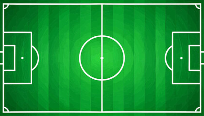 Flat Soccer Field Top View Vector