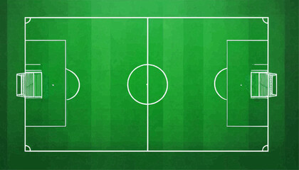 Flat Soccer Field Top View Vector © CreativeX