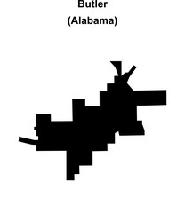 Obraz premium Butler (Alabama) blank outline map