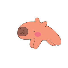Kawaii capybaras cartoon collection. popular trend capybaras sticker. cute capybaras. Characters in cartoon flat style. Trendy vector illustration.