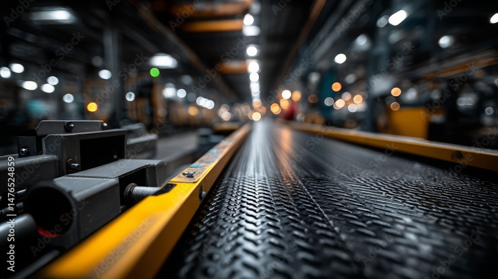 Poster conveyor belt system in factory for production line efficiency and automation