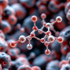a close up 3d model of the indole 3 carbinol molecular structure, with a clear view of its atoms and bonds