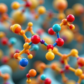 a 3d illustration of the indole 3 carbinol molecule, with atoms and bonds visually represented in bright colors