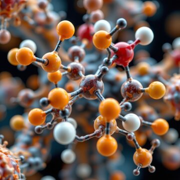 a scientific close up rendering of the indole 3 carbinol molecular structure, displayed in 3d with a realistic perspective