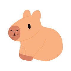 Kawaii capybaras cartoon collection. popular trend capybaras sticker. cute capybaras. Characters in cartoon flat style. Trendy vector illustration.