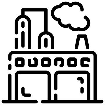 factory vector outline icon