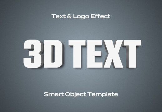 3D Text Logo Style Effect Mockup Logotype Template Shape