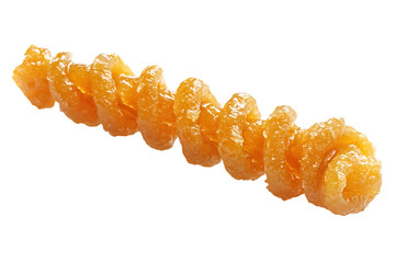 Closeup of Honey Glazed Rotini Pasta on Transparent Background