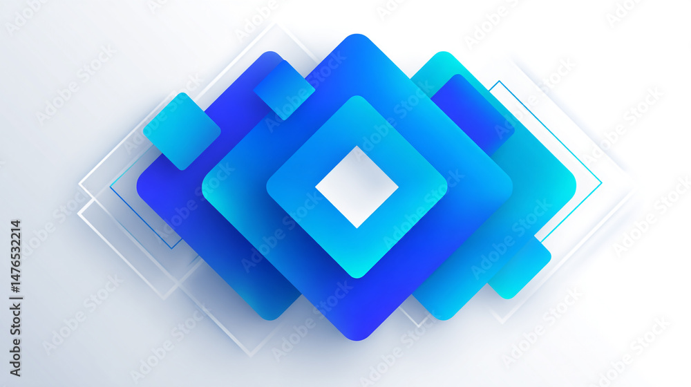 Aufkleber a tech-inspired style abstract background featuring lines and color blocks with blue and purple colo
