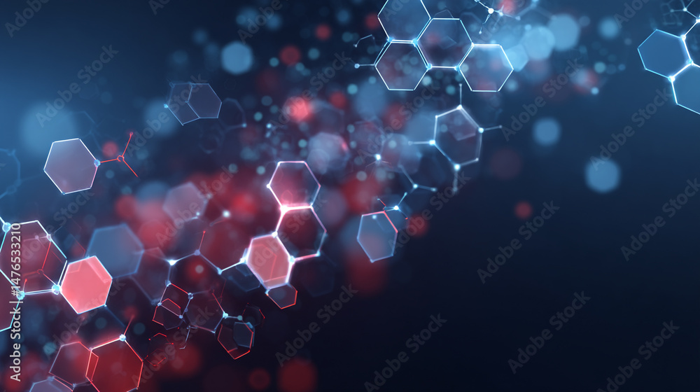 Aufkleber molecular structure and chemical elements. abstract molecules background. molecular structure and ch