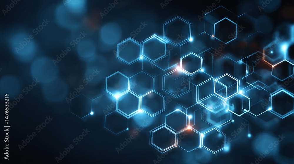 Poster abstract cube hexagon shape background. digital technology concept, abstract cube hexagon shape back
