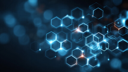 Abstract cube hexagon shape background. Digital technology concept, Abstract cube hexagon shape background © Nenone