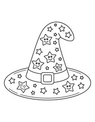 Cute Spooky Halloween Coloring Pages for Kids – Witches, Cats, Ghosts, and Potions – Fun and Easy Line Art Coloring Pages.