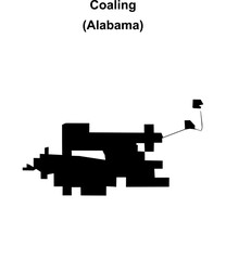 Coaling (Alabama) blank outline map
