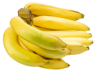Banana is a popular tropical fruit with smooth yellow skin and soft, creamy flesh isolate on white background PNG File.
