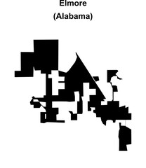 Obraz premium Elmore (Alabama) blank outline map
