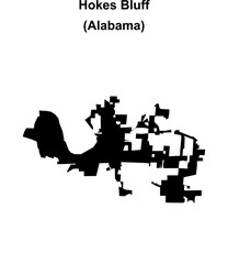 Hokes Bluff (Alabama) blank outline map