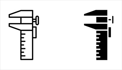Vernier caliper icon set. sign for mobile concept and web design on white background