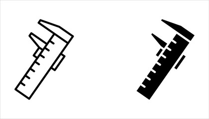 Vernier caliper icon set. sign for mobile concept and web design on white background