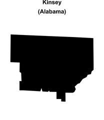 Kinsey (Alabama) blank outline map