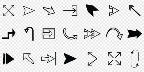 Arrow icon set. Arrows vector illustration collection and white background.