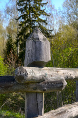 a very old wooden fence