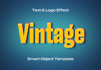 Vintage Retro Old Text Logo Style Effect Mockup Logotype Template Shape