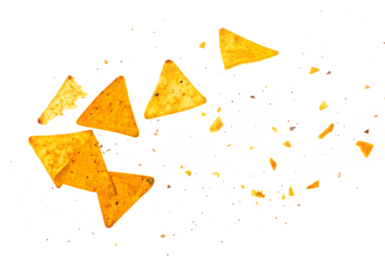 Tortilla Chips Explosion on Black Background Food Photography